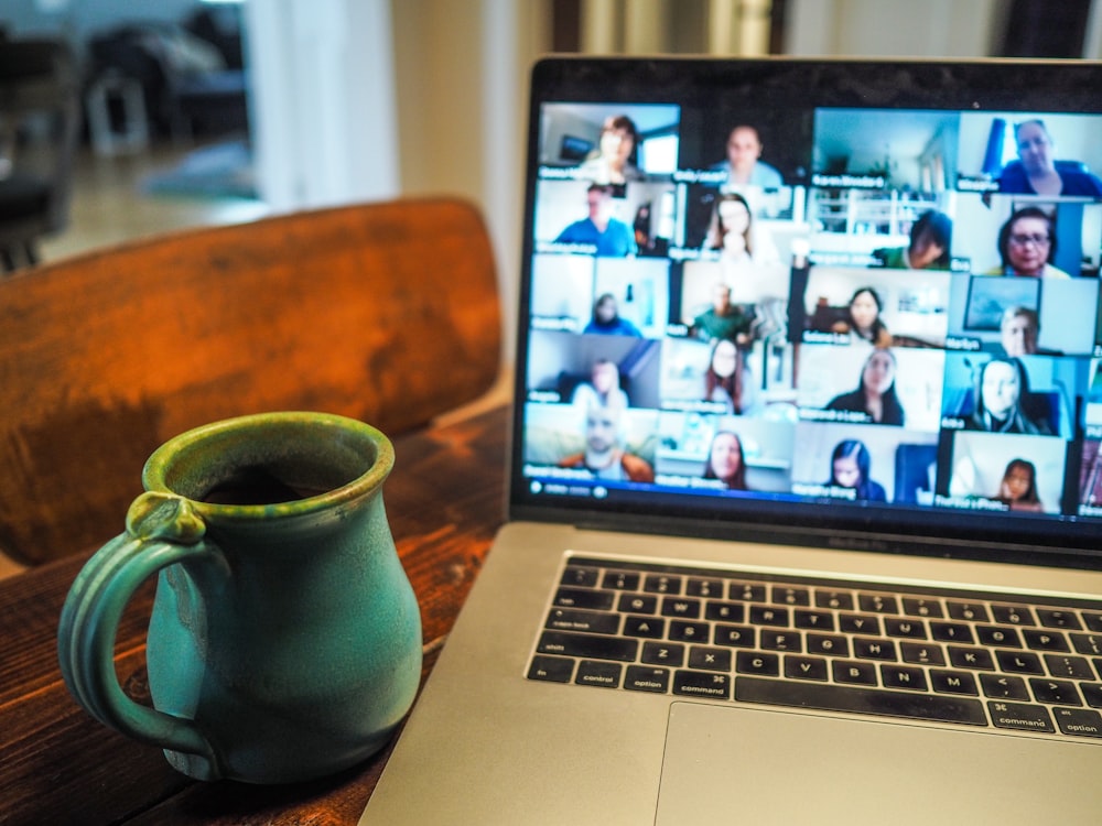 Laptop screen showing a live remote video session